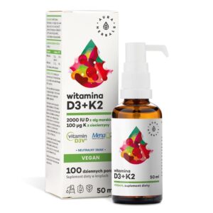 Aura Herbals Witamina D3 2000IU + K2 Vegan 50...
