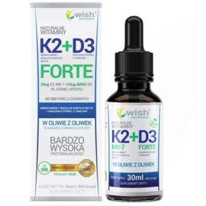 Wish Naturalna Witamina K2MK-7 + D3 Forte w k...