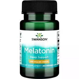 Swanson Melatonina 500 µg 60 vege kapsułek