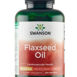 Swanson Flaxseed Oil 1000mg 200 kapsułek żelo...