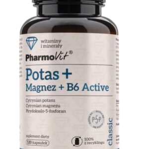 Pharmovit Potas + Magnez + B6 Active 120 kaps...