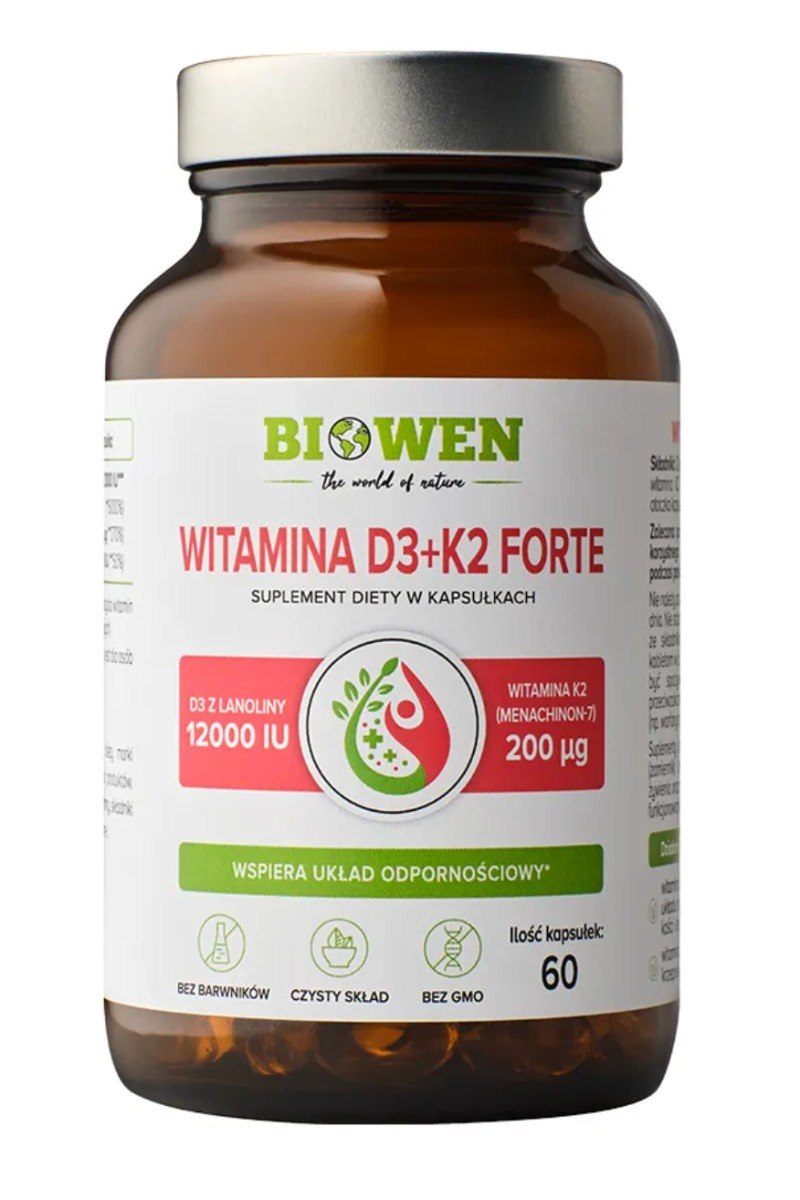 Biowen Witamina D3 + K2 Forte 12000 IU 60 kapsułek
